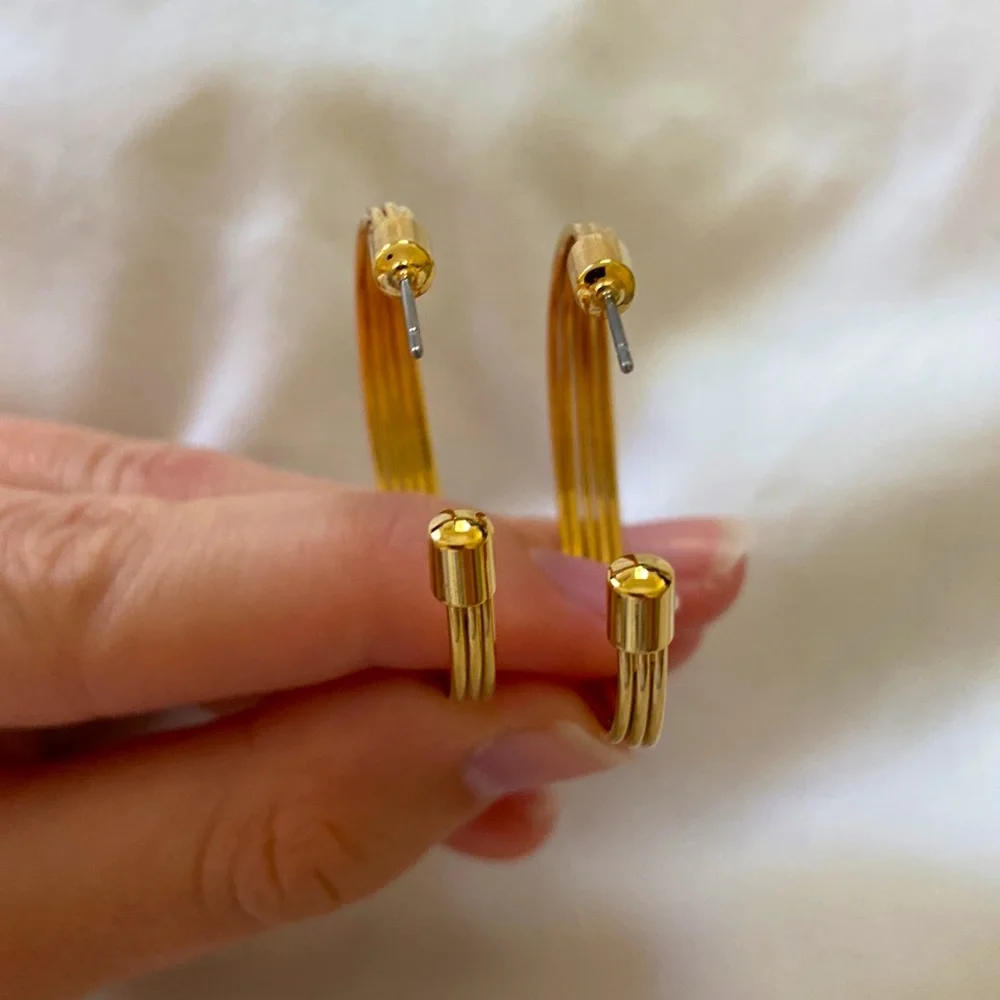 Gold Hoop Earrings - Picture 4 of 6